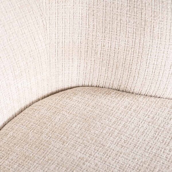 Scaun dining rotativ crem din tesatura chenille Cheyenne - imagine 6