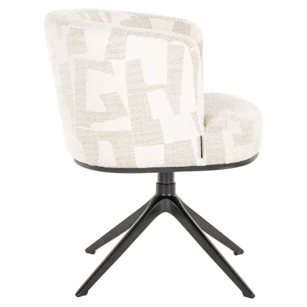 Scaun dining rotativ crem din tesatura 3D Cheyenne - imagine 3