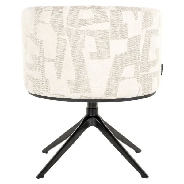 Scaun dining rotativ crem din tesatura 3D Cheyenne - imagine 4