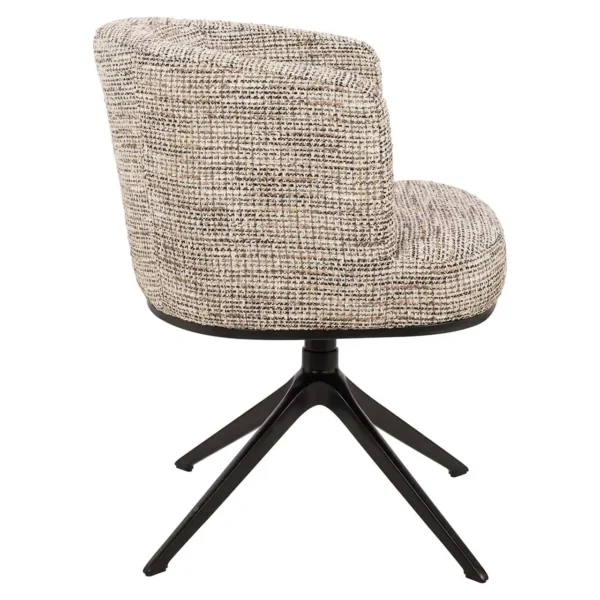 Scaun dining rotativ bej din tesatura texturata Cheyenne - imagine 3