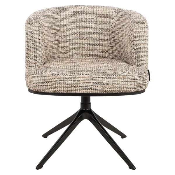 Scaun dining rotativ bej din tesatura texturata Cheyenne - imagine 2