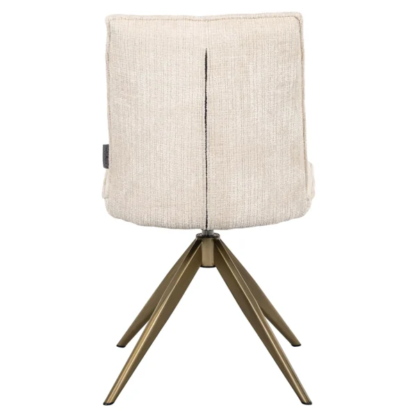 Scaun dining rotativ crem din tesatura chenille Dakota - imagine 4
