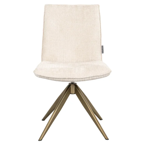 Scaun dining rotativ crem din tesatura chenille Dakota - imagine 2