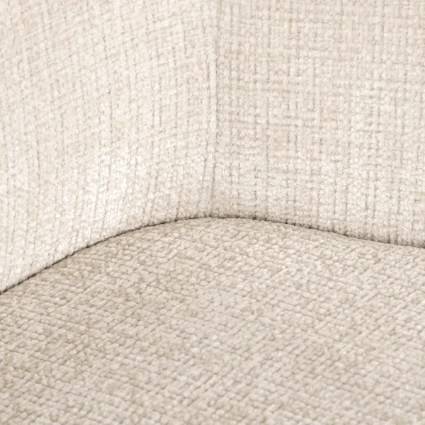 Scaun dining rotativ cu brate crem din tesatura chenille Dakota - imagine 6