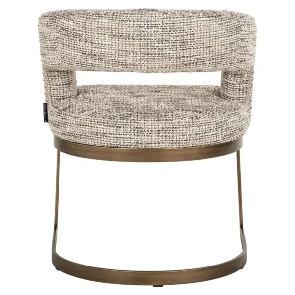 Scaun dining bej aramiu din tesatura texturata Ellis - imagine 4