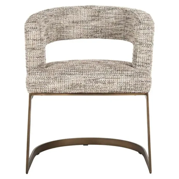 Scaun dining bej aramiu din tesatura texturata Ellis - imagine 2