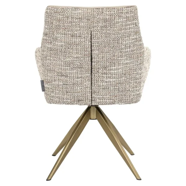 Scaun dining rotativ bej kaki din tesatura si catifea Endure - imagine 4