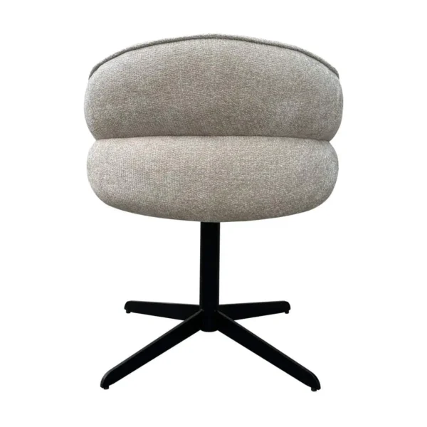 Scaun dining rotativ crem din tesatura texturata Angelina - imagine 4