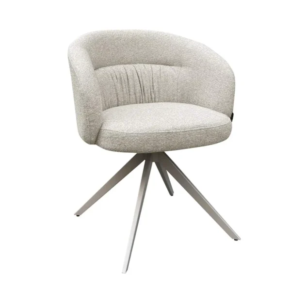 Scaun dining rotativ bej gri din tesatura Olivia