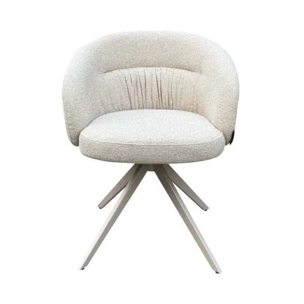 Scaun dining rotativ bej gri din tesatura Olivia - imagine 2