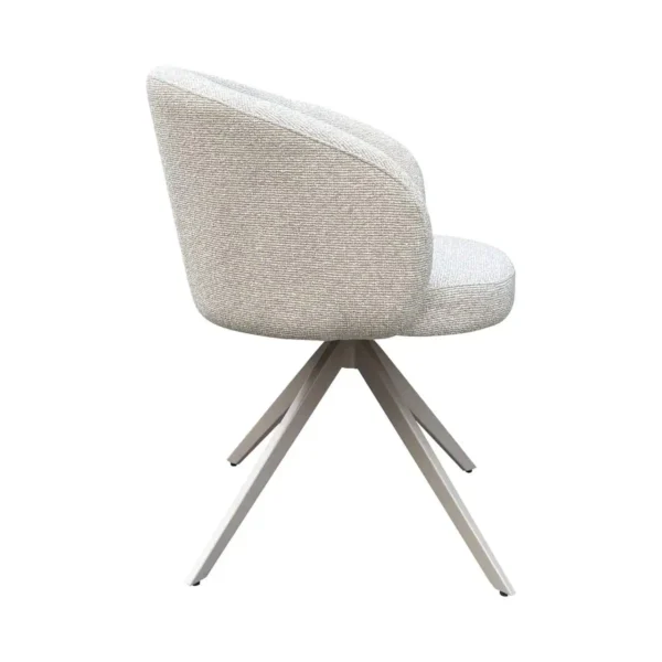 Scaun dining rotativ bej gri din tesatura Olivia - imagine 3