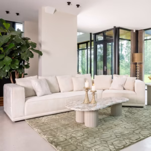 Coltar crem din tesatura chenille Lusso