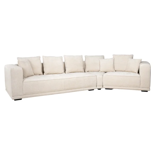 Coltar crem din tesatura chenille Lusso