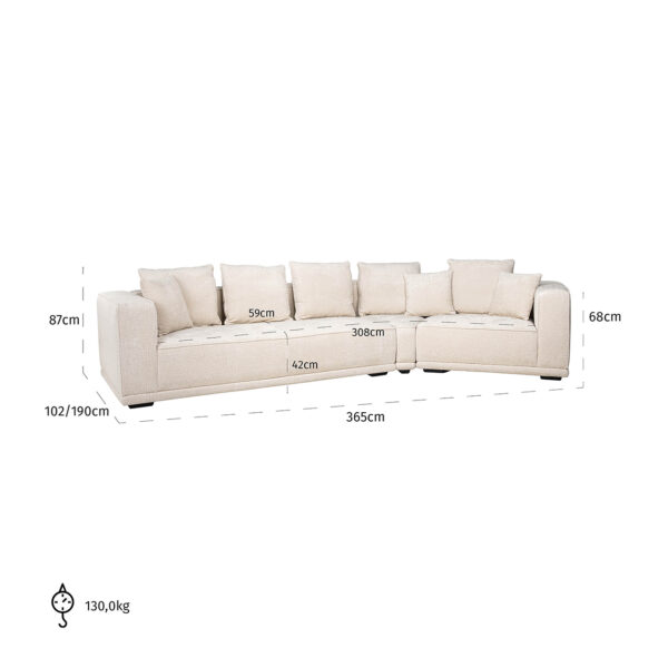 Coltar crem din tesatura chenille Lusso - imagine 8
