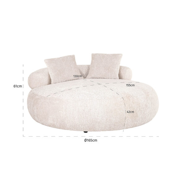 Pat de zi crem din tesatura chenille Tivola - imagine 6