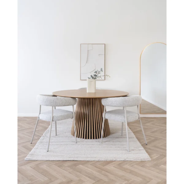 Set 2 scaune dining gri deschis din tesatura Trivio - imagine 2
