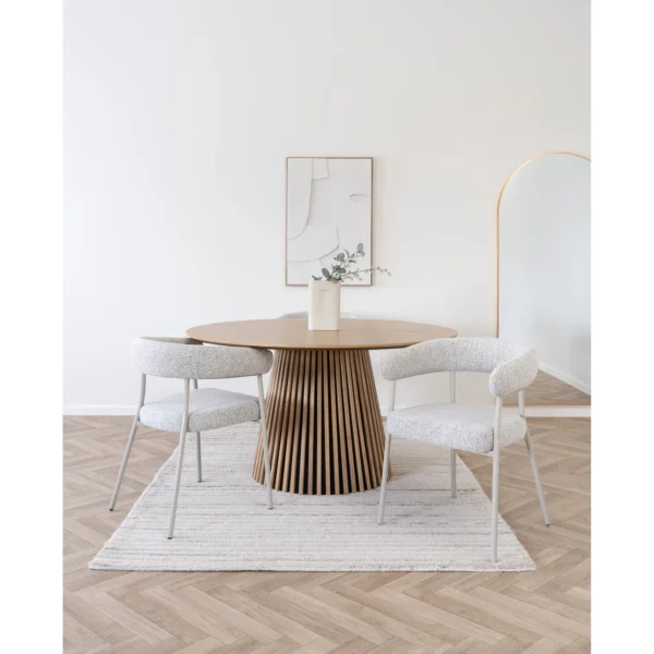 Set 2 scaune dining gri deschis din tesatura Trivio - imagine 7