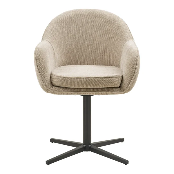 Set 2 scaune rotative dining bej din tesatura Tamera - imagine 3