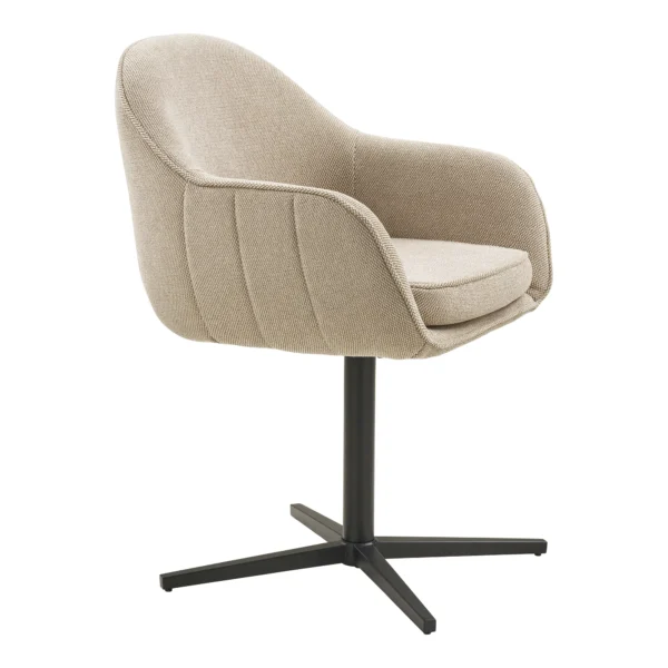 Set 2 scaune rotative dining bej din tesatura Tamera - imagine 4