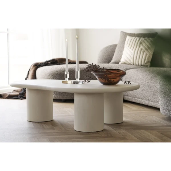 Masa de cafea alb gri din MDF Palmera - imagine 2