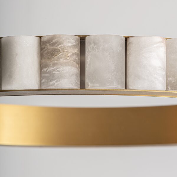 Candelabru alb/auriu din marmura si metal Circle - imagine 6