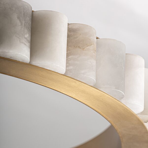 Candelabru alb/auriu din marmura si metal Circle - imagine 4