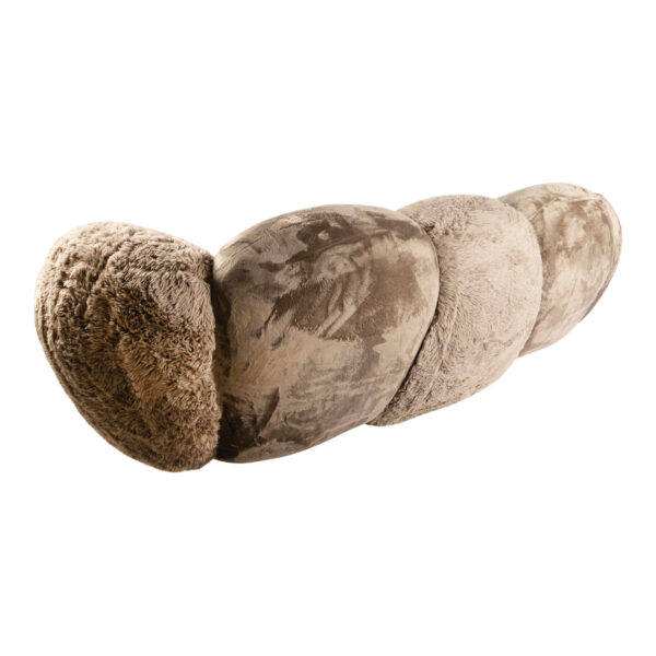 Canapea maro din blana si catifea Lush - imagine 5