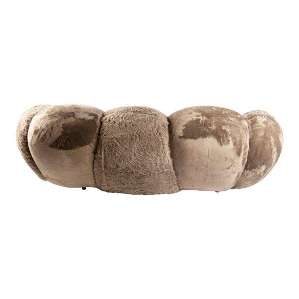 Canapea maro din blana si catifea Lush - imagine 6