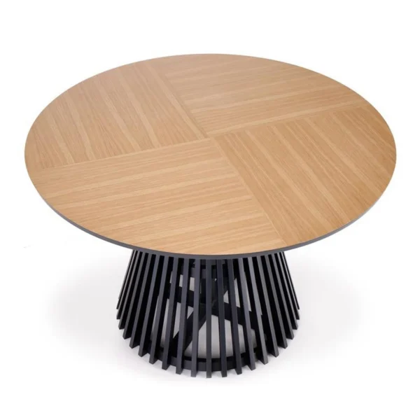 Masa dining rotunda din lemn si metal Vectra - imagine 3