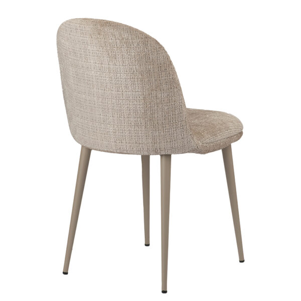 Set 2 scaune dining bej din tesatura chenille Egg - imagine 2