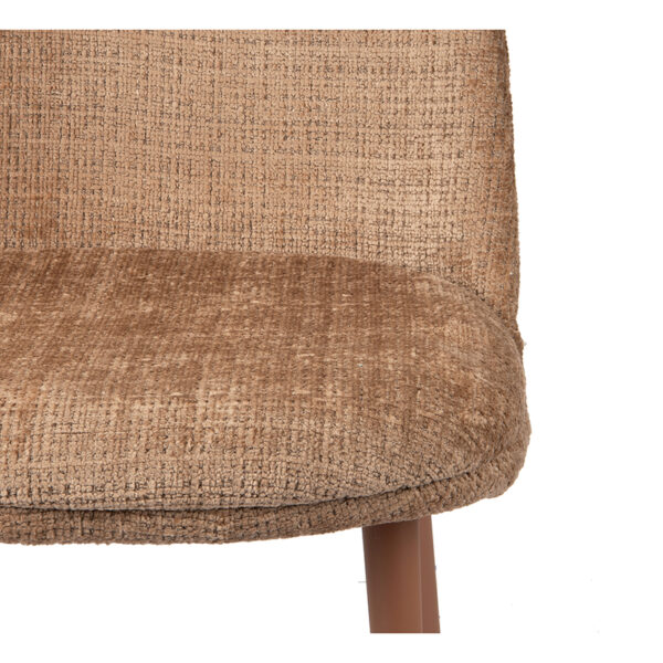 Set 2 scaune dining maro caramel din tesatura chenille Egg - imagine 4