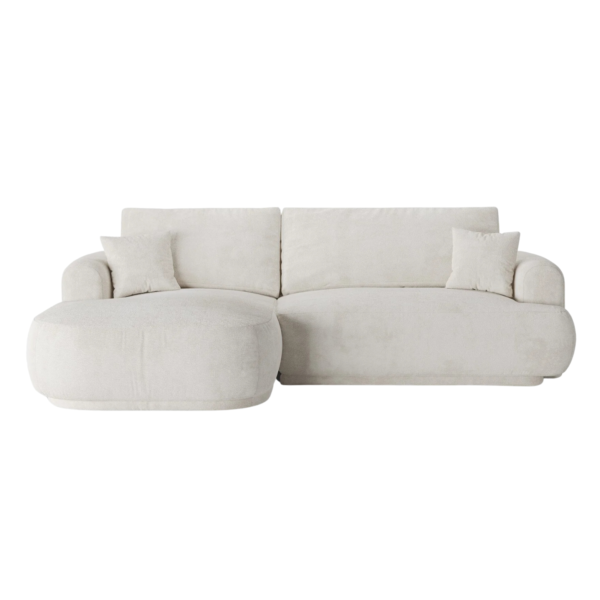 Coltar extensibil crem deschis din tesatura boucle Ella Left