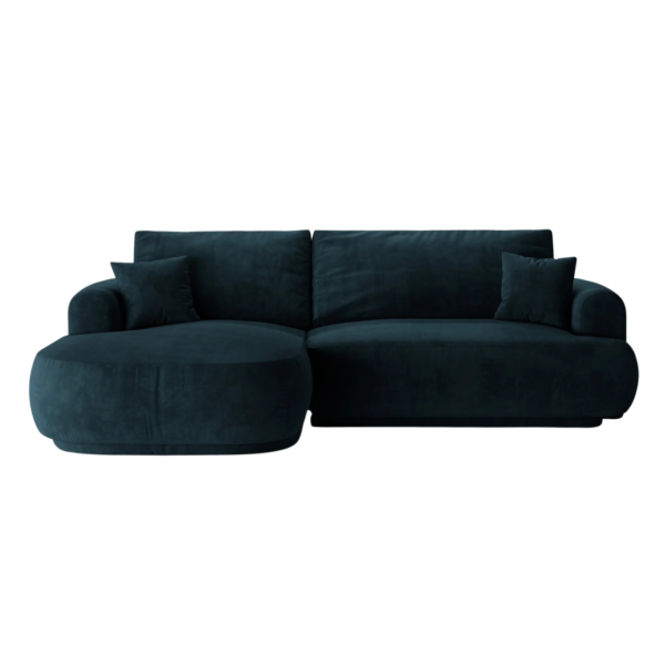 Coltar extensibil albastru indigo din catifea Ella Left