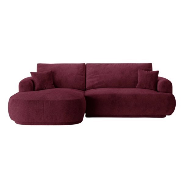 Coltar extensibil rosu burgundy din tesatura structurata Ella Left