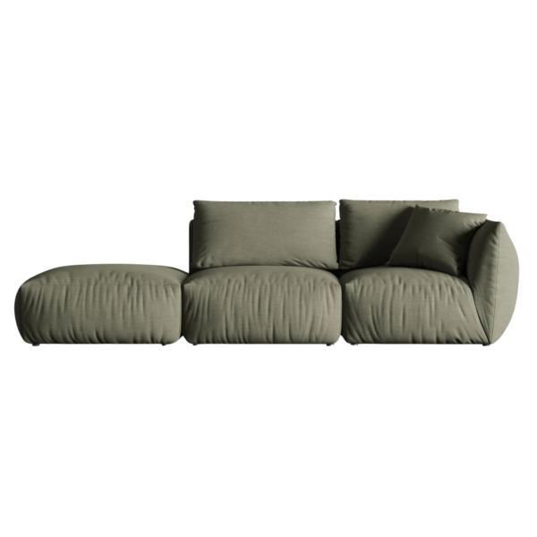 Canapea modulara verde olive din tesatura Chris Left