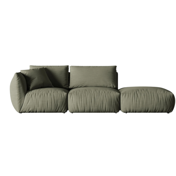 Canapea modulara verde olive din tesatura Chris Right