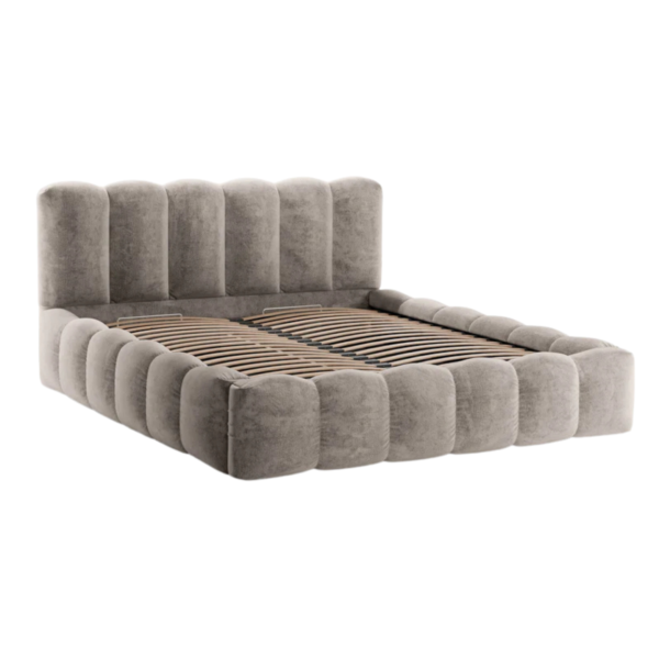 Pat tapitat bej cappuccino din tesatura chenille Lupine