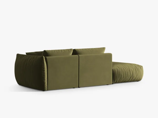 Canapea modulara verde olive din catifea Chris Left - imagine 4