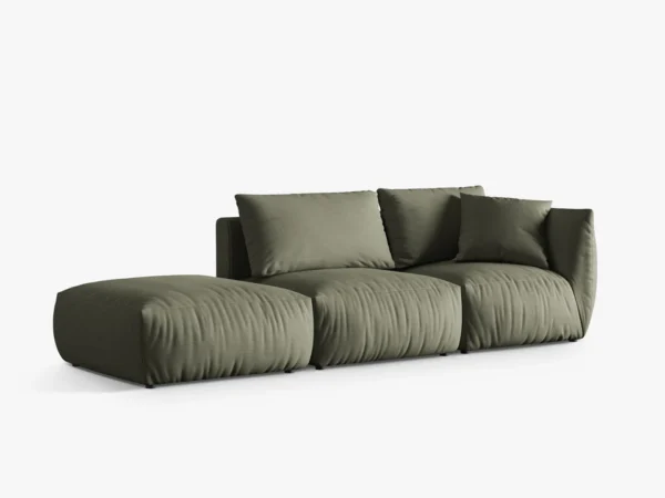 Canapea modulara verde olive din tesatura Chris Left - imagine 3
