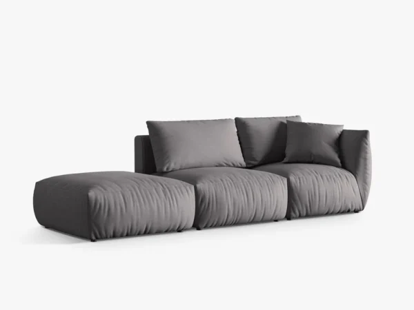 Canapea modulara gri din tesatura Chris Left - imagine 3