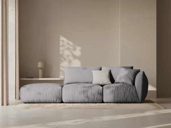 Canapea modulara gri din tesatura Chris Left - imagine 2