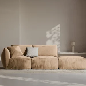 Canapea modulara bej inchis din catifea Chris Left