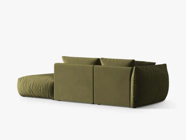 Canapea modulara verde olive din catifea Chris Right - imagine 4