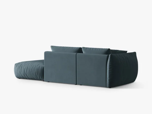 Canapea modulara albastru pastel din catifea Chris Right - imagine 4