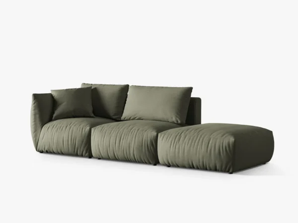 Canapea modulara verde olive din tesatura Chris Right - imagine 3