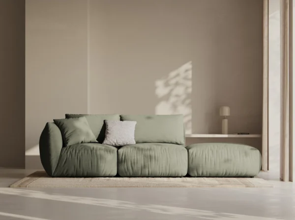 Canapea modulara verde olive din tesatura Chris Right - imagine 2