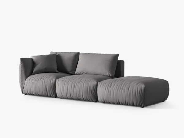 Canapea modulara gri din tesatura Chris Right - imagine 3