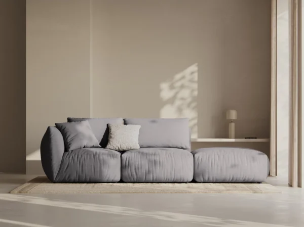 Canapea modulara gri din tesatura Chris Right - imagine 2