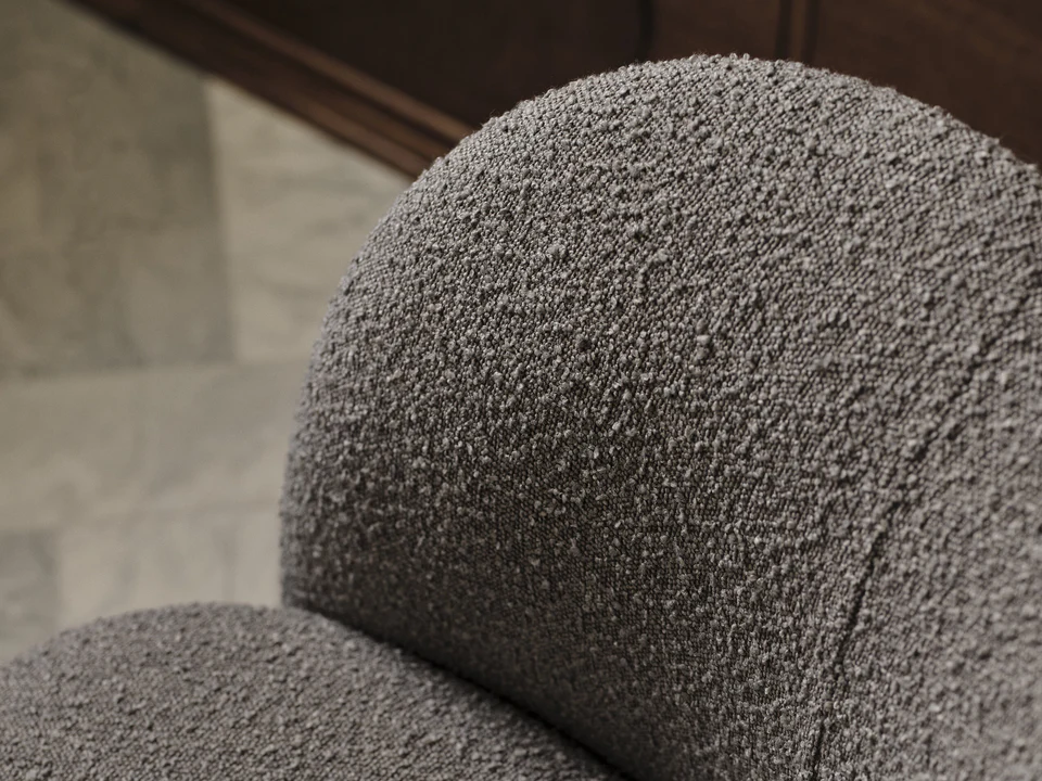 Fotoliu gri din tesatura boucle Saamit - imagine 5