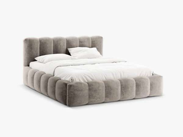 Pat tapitat bej cappuccino din tesatura chenille Lupine - imagine 3